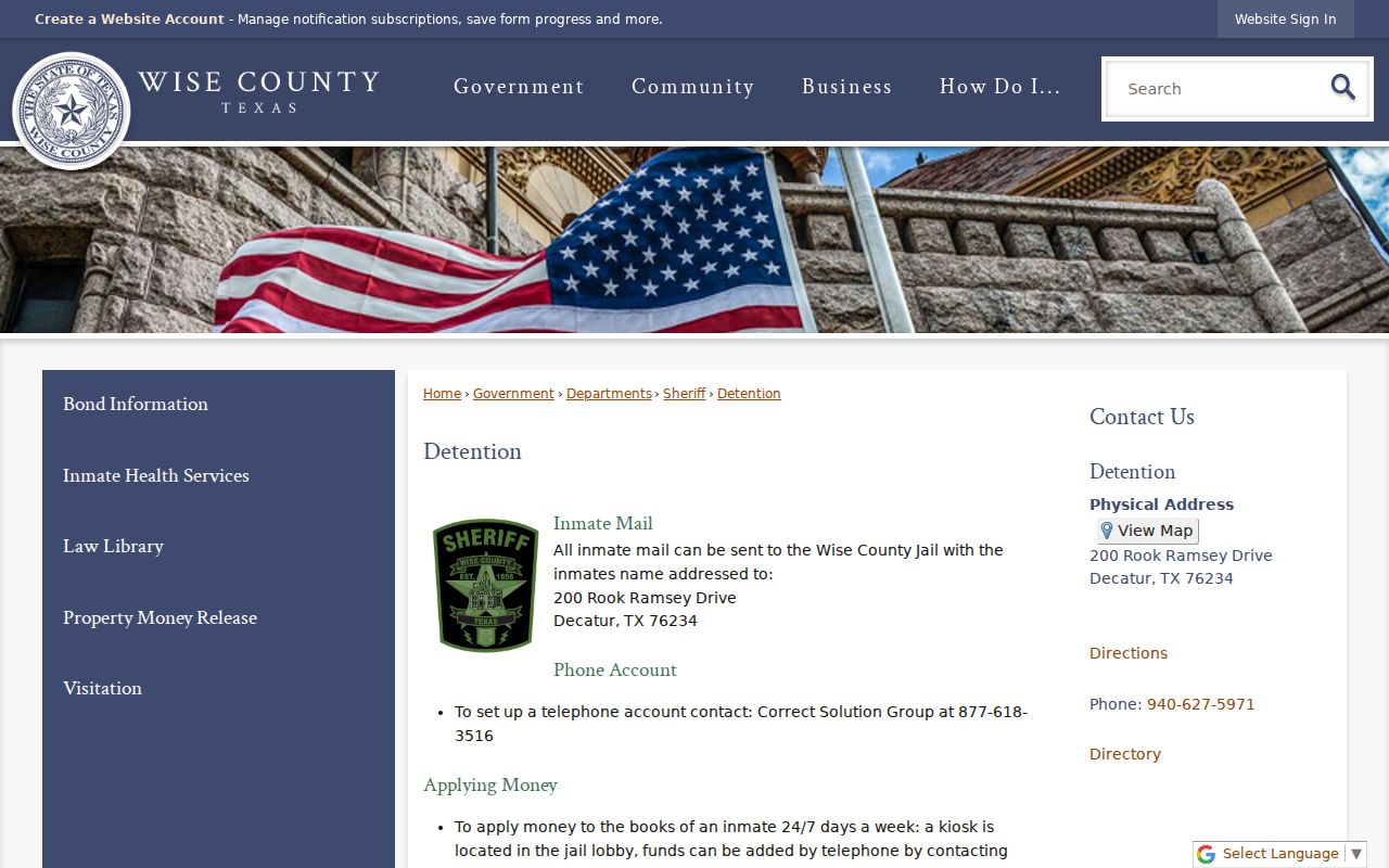 Wise County arrest records and detention information